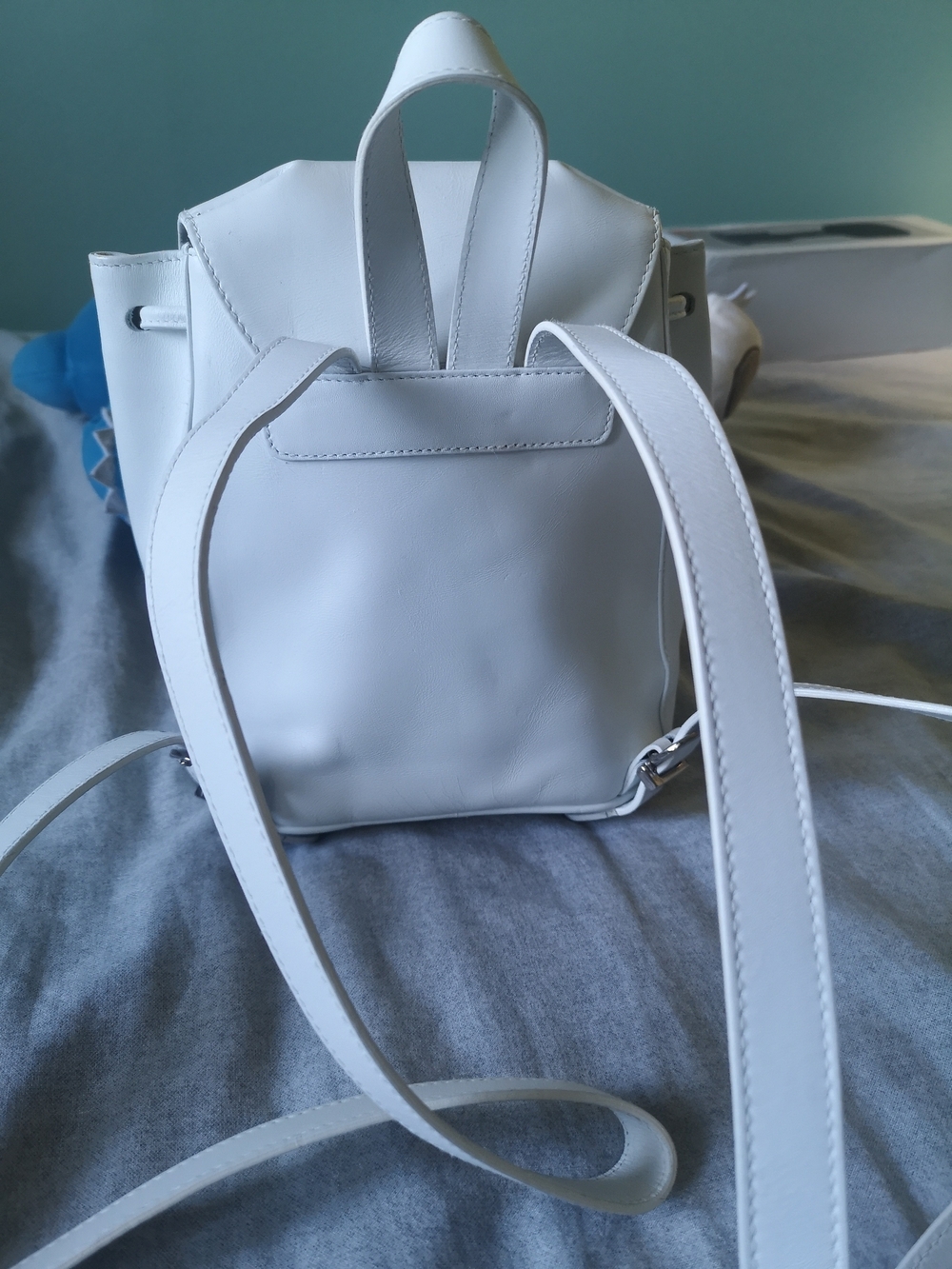 Salvatore Ferragamo White Leather Backpack with Silver Hardware - Picture 3 of 8